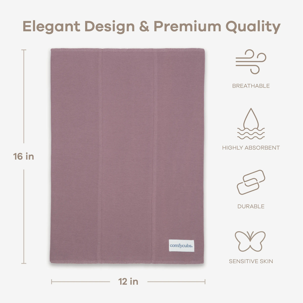 Comfy Cubs Cotton Burp Cloths in Mulberry - 