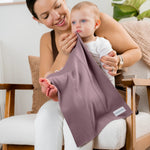 Comfy Cubs Cotton Burp Cloths in Mulberry - 