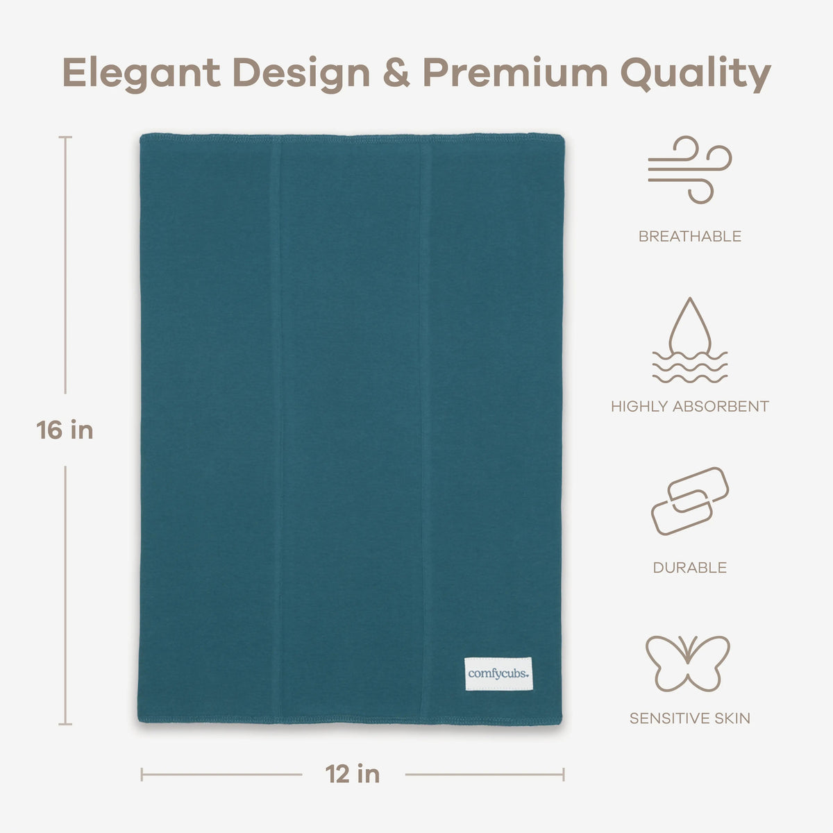 Comfy Cubs Cotton Burp Cloths in Neptune - 