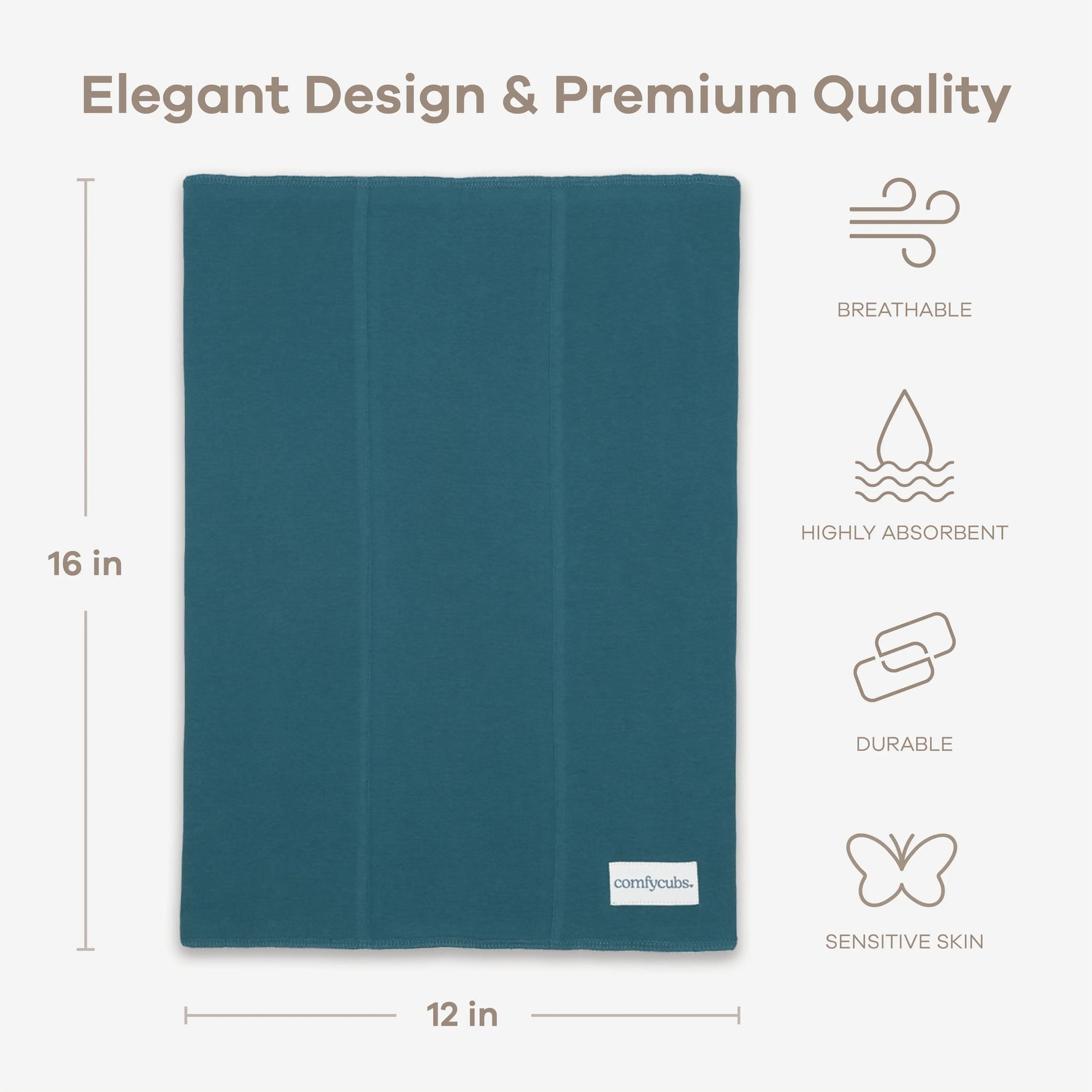 Comfy Cubs Cotton Burp Cloths in Neptune - 