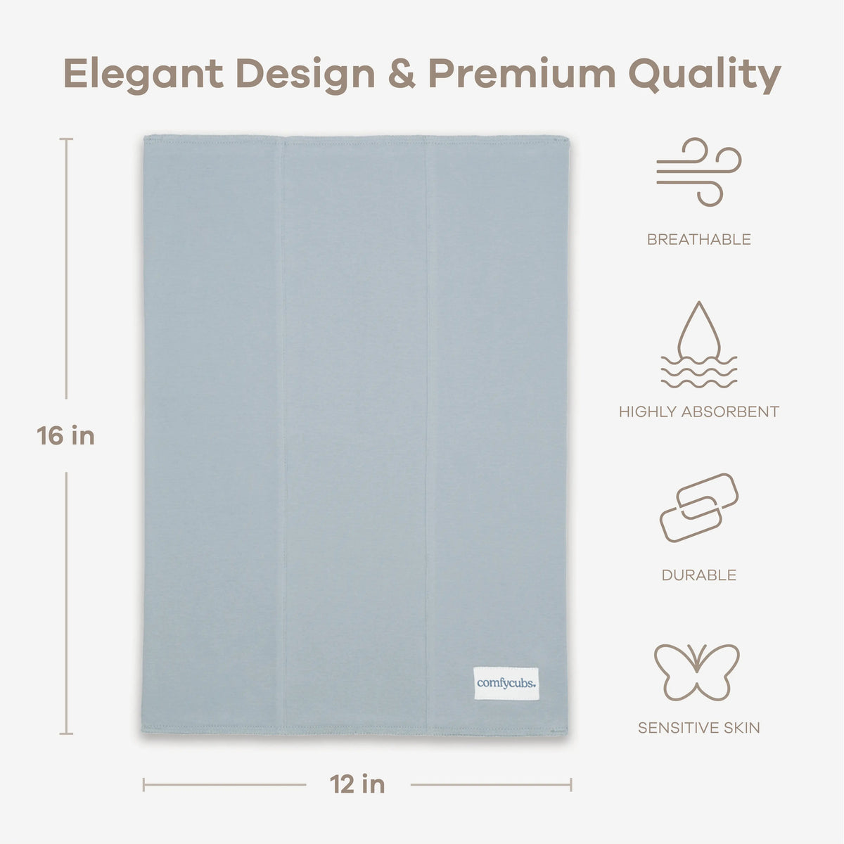 Comfy Cubs Cotton Burp Cloths in Pacific Blue - 