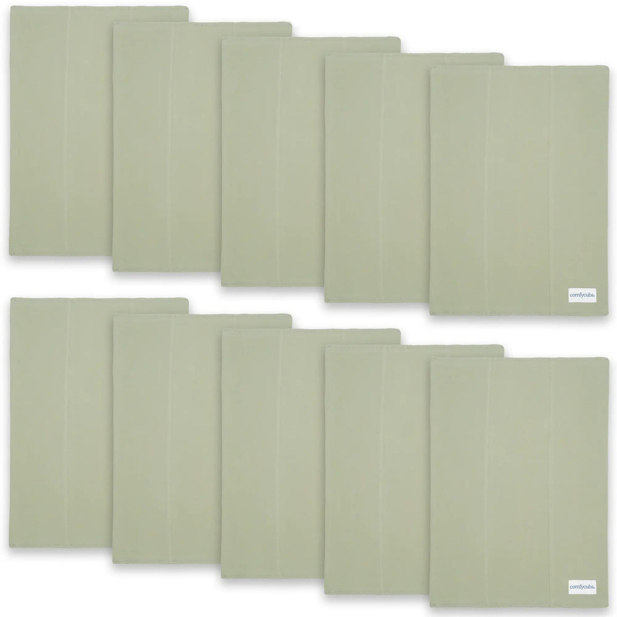 Comfy Cubs Cotton Burp Cloths in Sage - 