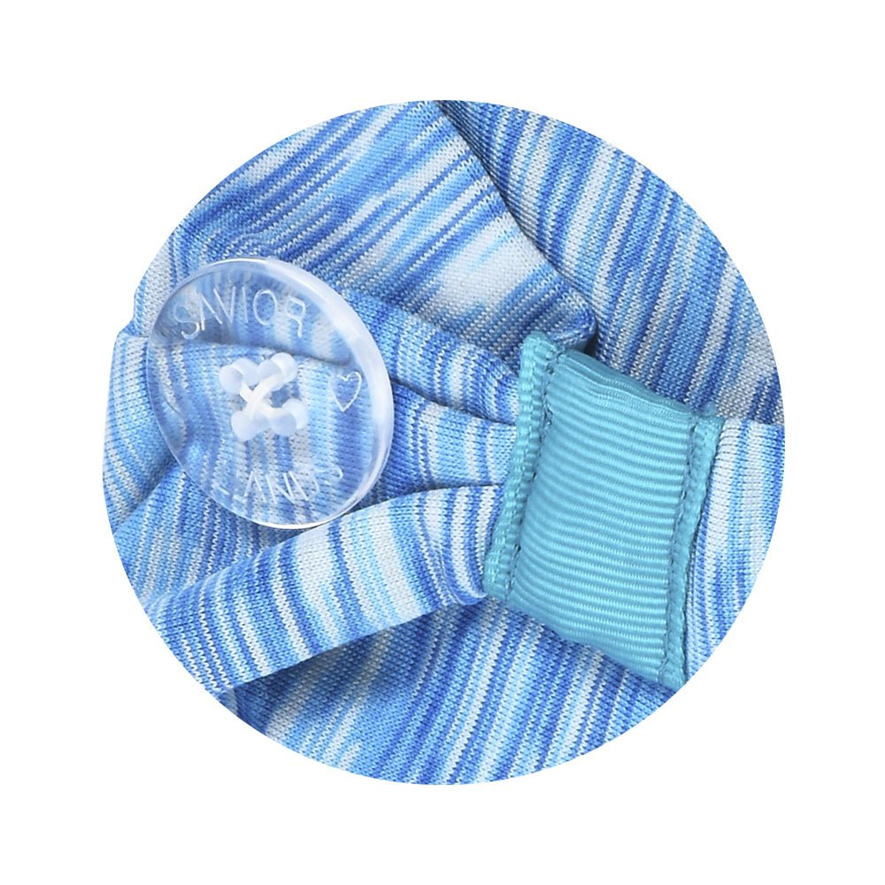 Three Little Tots Cotton Candy Blue Savior Headbands with Buttons For Kids - 