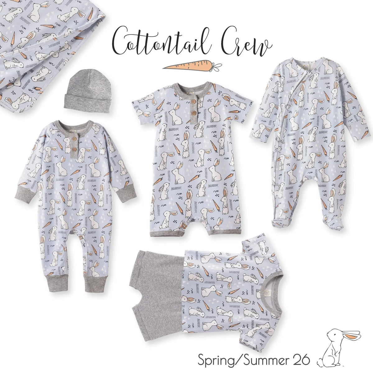 Tesa Babe Cottontail Crew Bamboo & Cotton Easter Set for Boys - 
