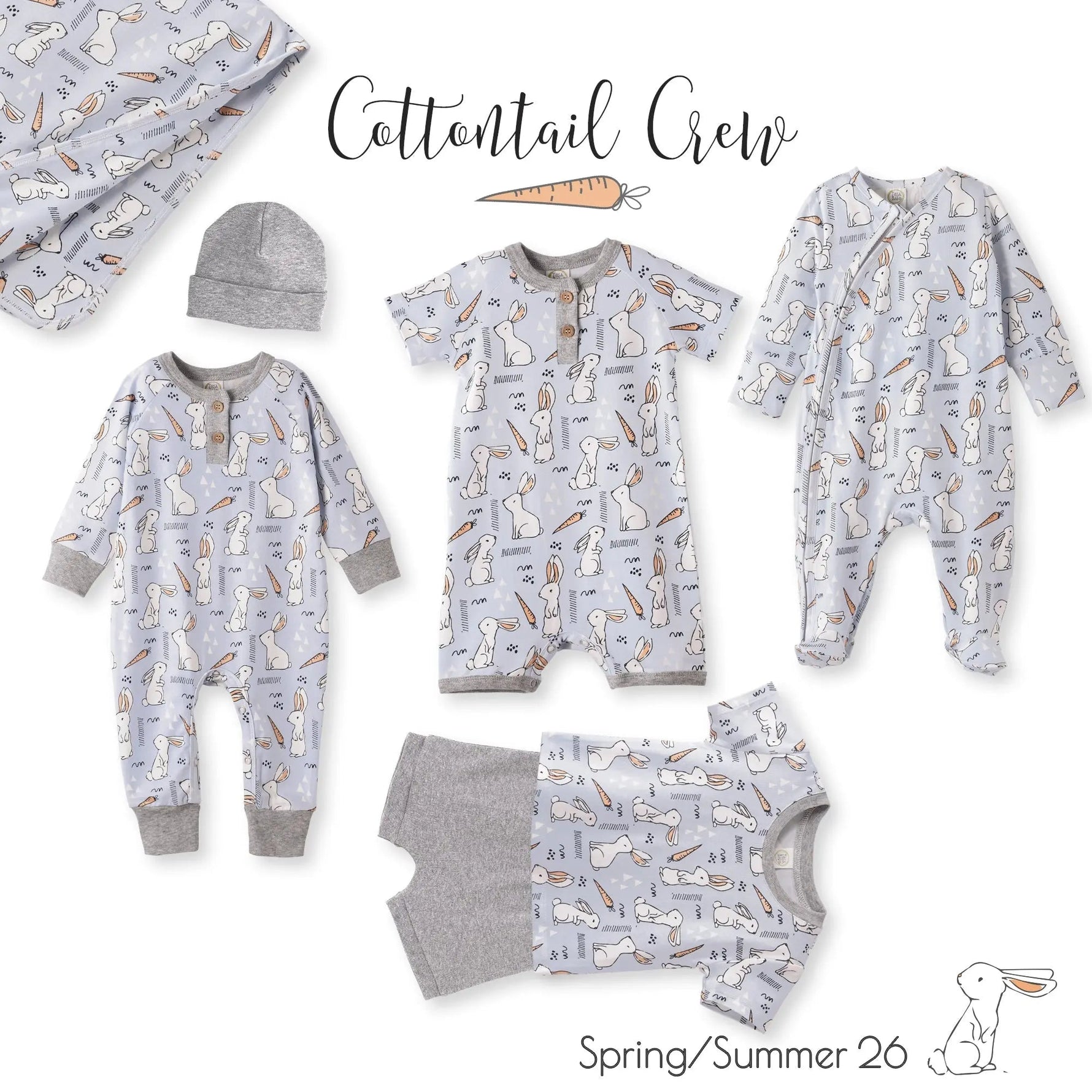 Tesa Babe Cottontail Crew Bamboo & Cotton Easter Set for Boys - 