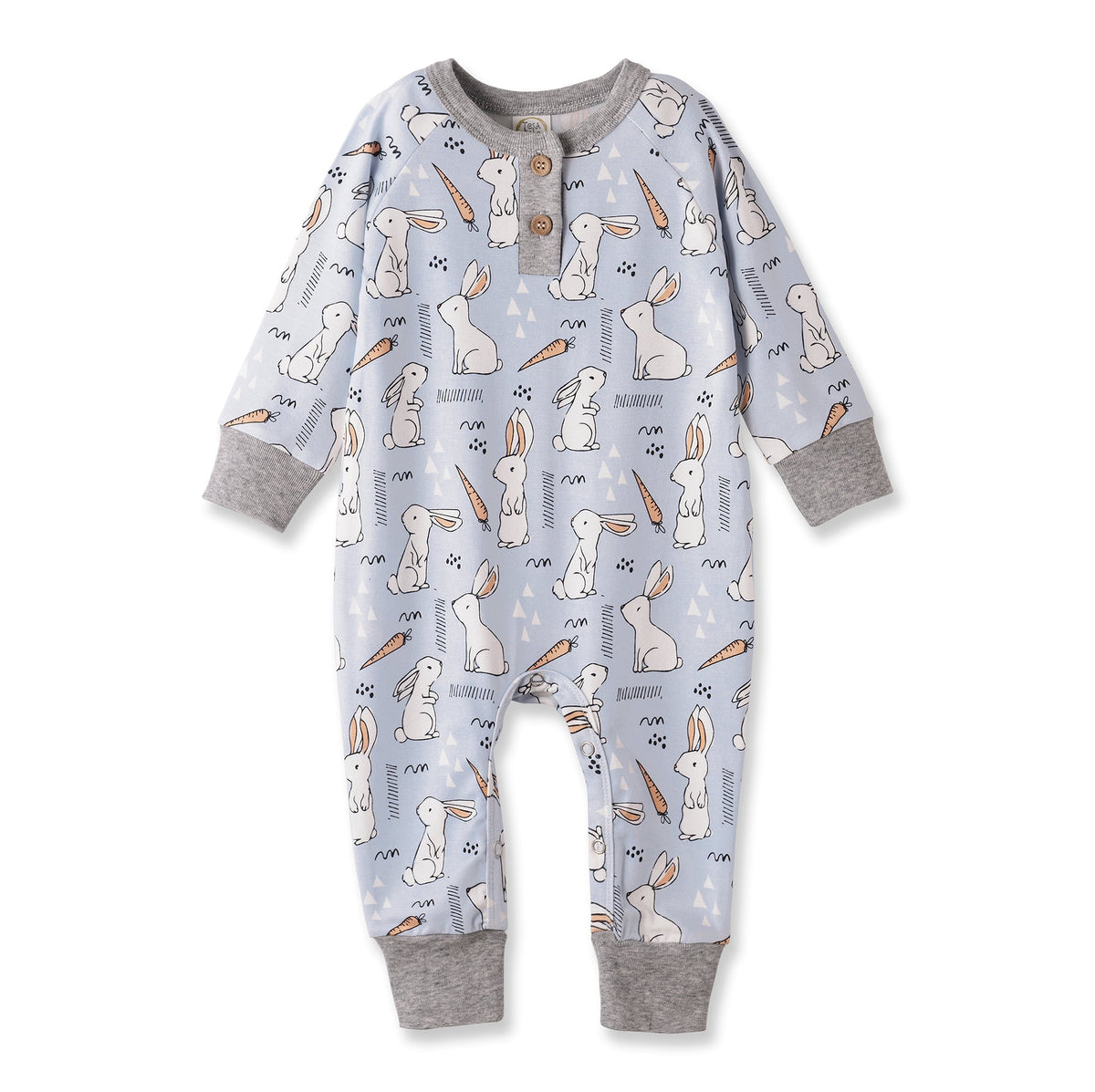 Tesa Babe Cottontail Crew Bamboo Henley Easter Romper for BabyEveretts Place