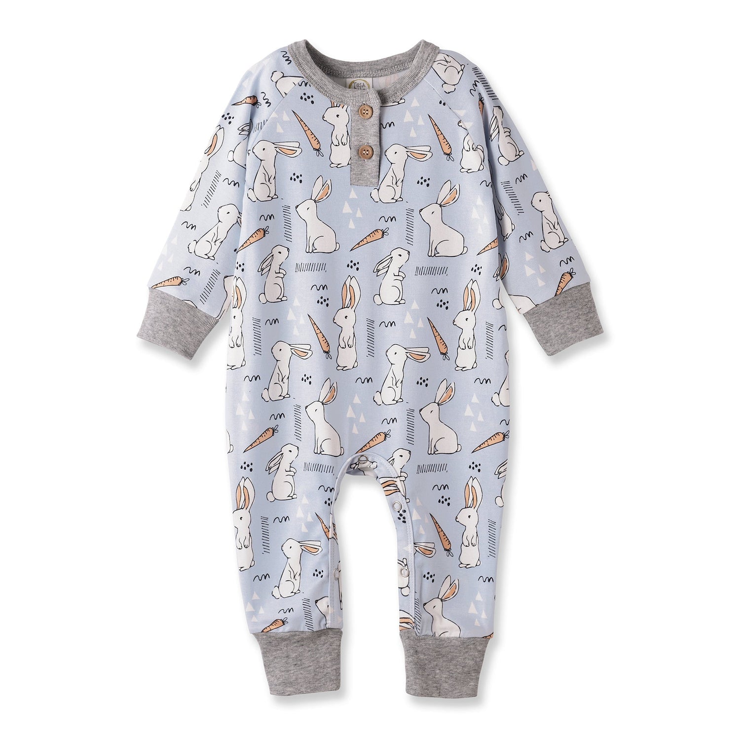 Tesa Babe Cottontail Crew Bamboo Henley Easter Romper for BabyEveretts Place