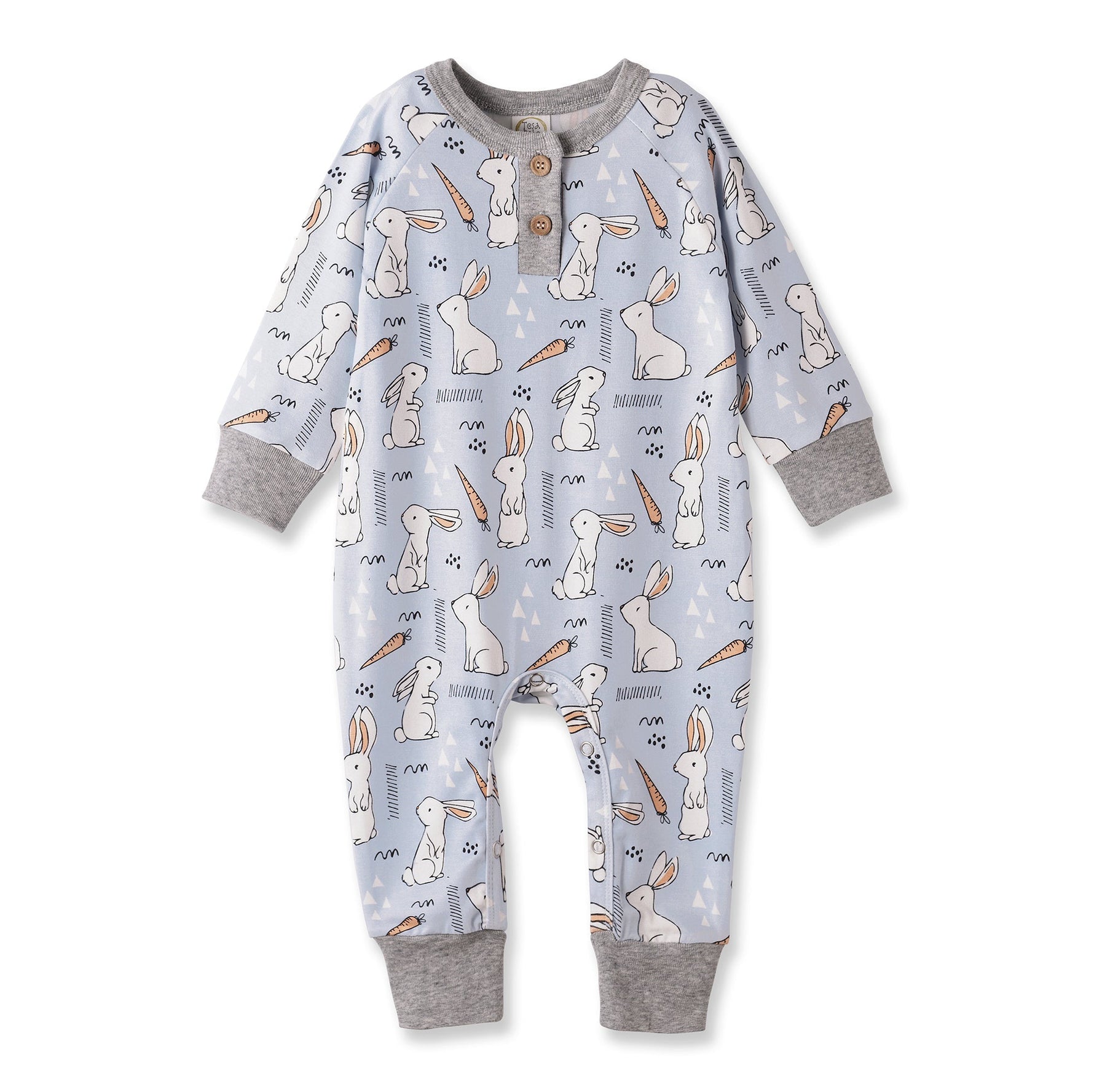 Tesa Babe Cottontail Crew Bamboo Henley Easter Romper for BabyEveretts Place