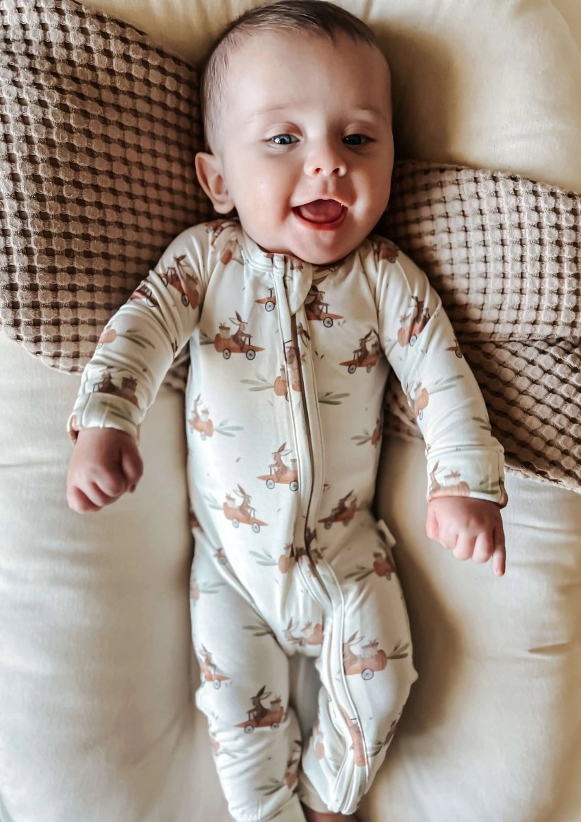 Little Joy Co. Cottontail Cruisers Modal Zippy Soft Romper for Babies - Everetts Place Boutique - 