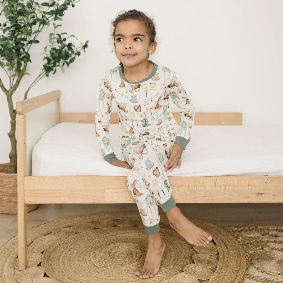 Little Joy Co. Cottontail Garden Bamboo Pajamas 2 Piece Sleepwear Soft - Everetts Place Boutique - 