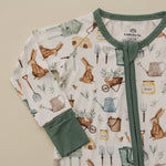 Little Joy Co. Cottontail Garden Bamboo Zippy Romper For Babies Everyday - Everetts Place Boutique - 