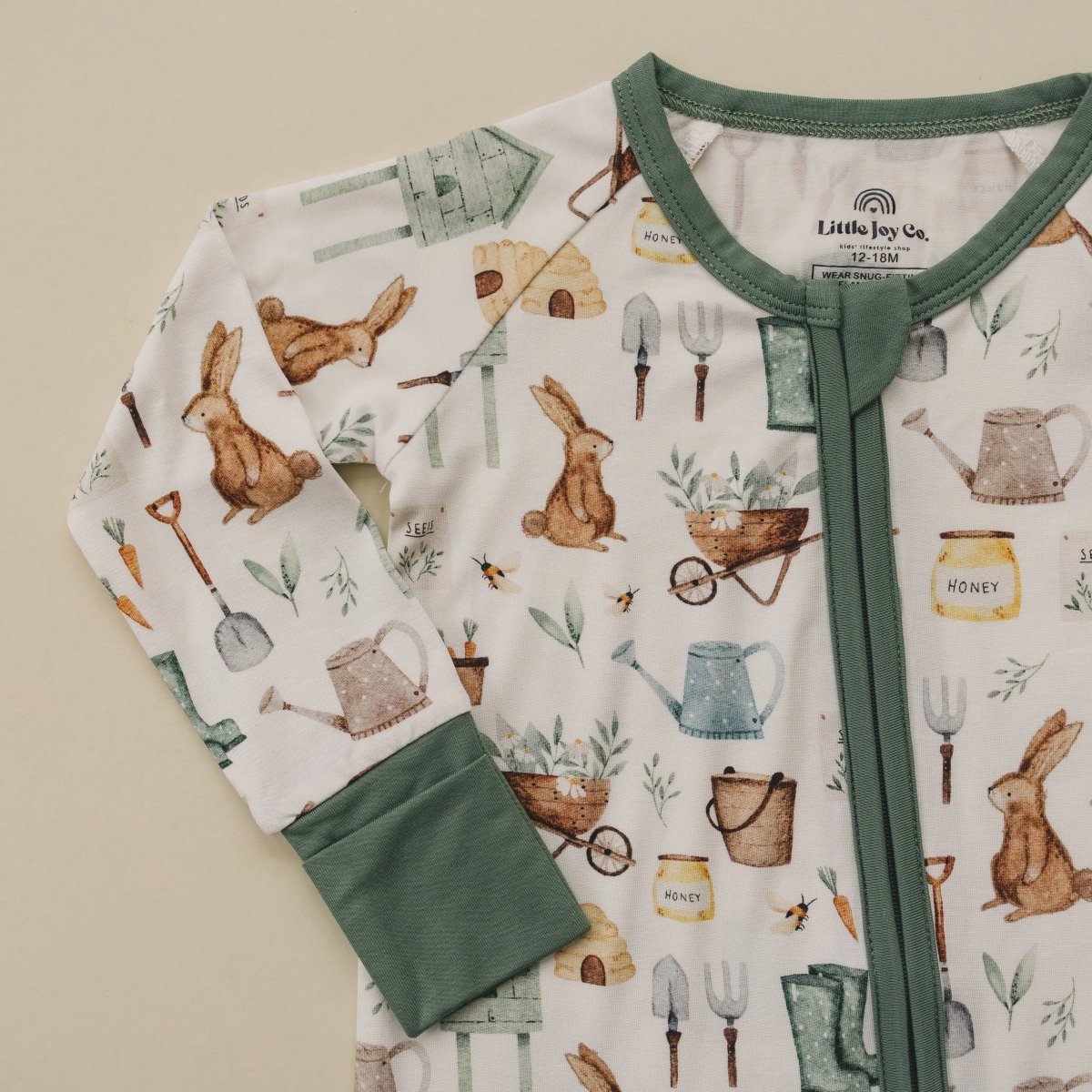 Little Joy Co. Cottontail Garden Bamboo Zippy Romper For Babies Everyday - Everetts Place Boutique - 