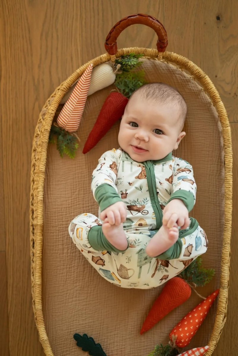 Little Joy Co. Cottontail Garden Bamboo Zippy Romper For Babies Everyday - Everetts Place Boutique - 