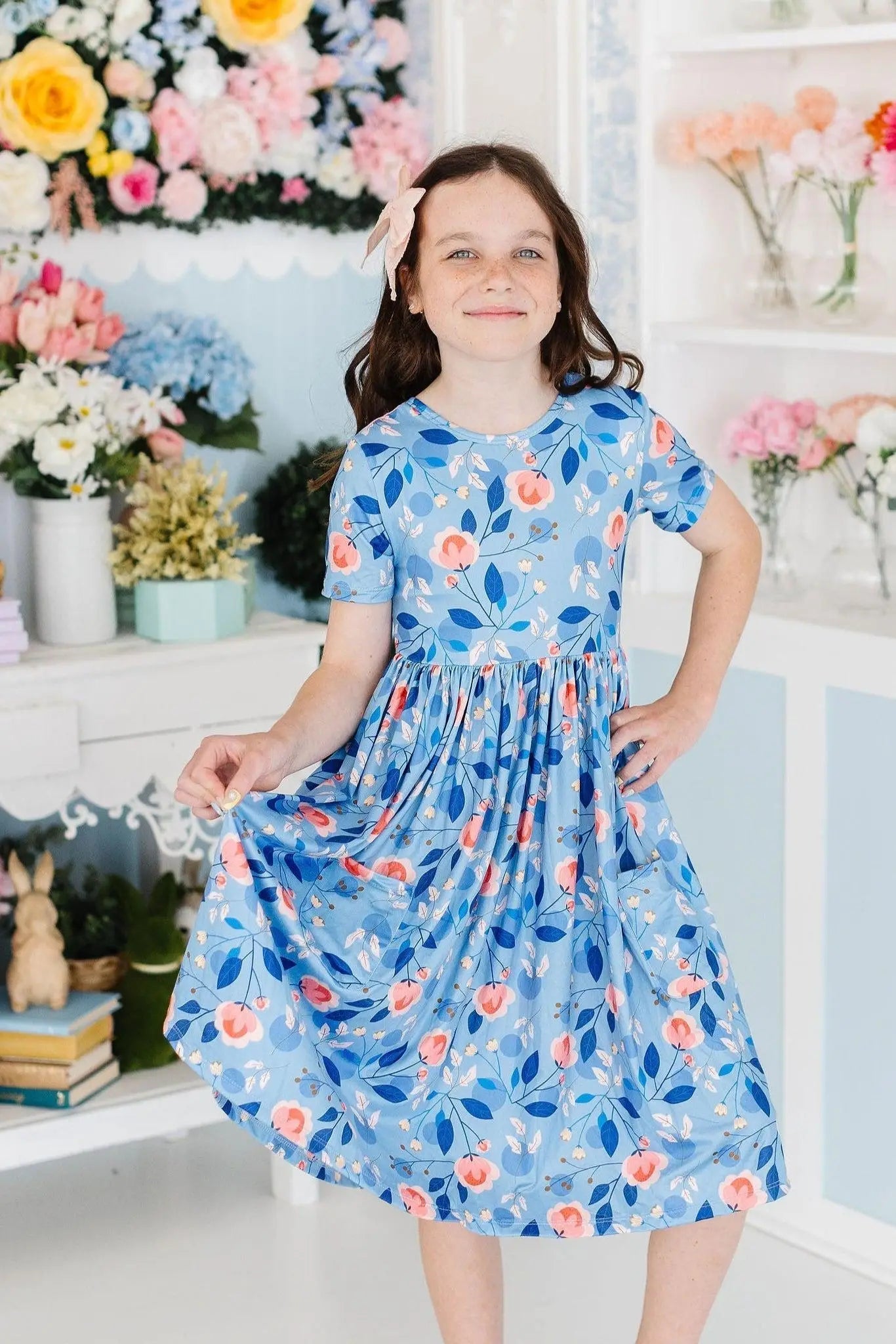 Mila & Rose ® Country Blooms S/S Pocket Twirl Dress - 