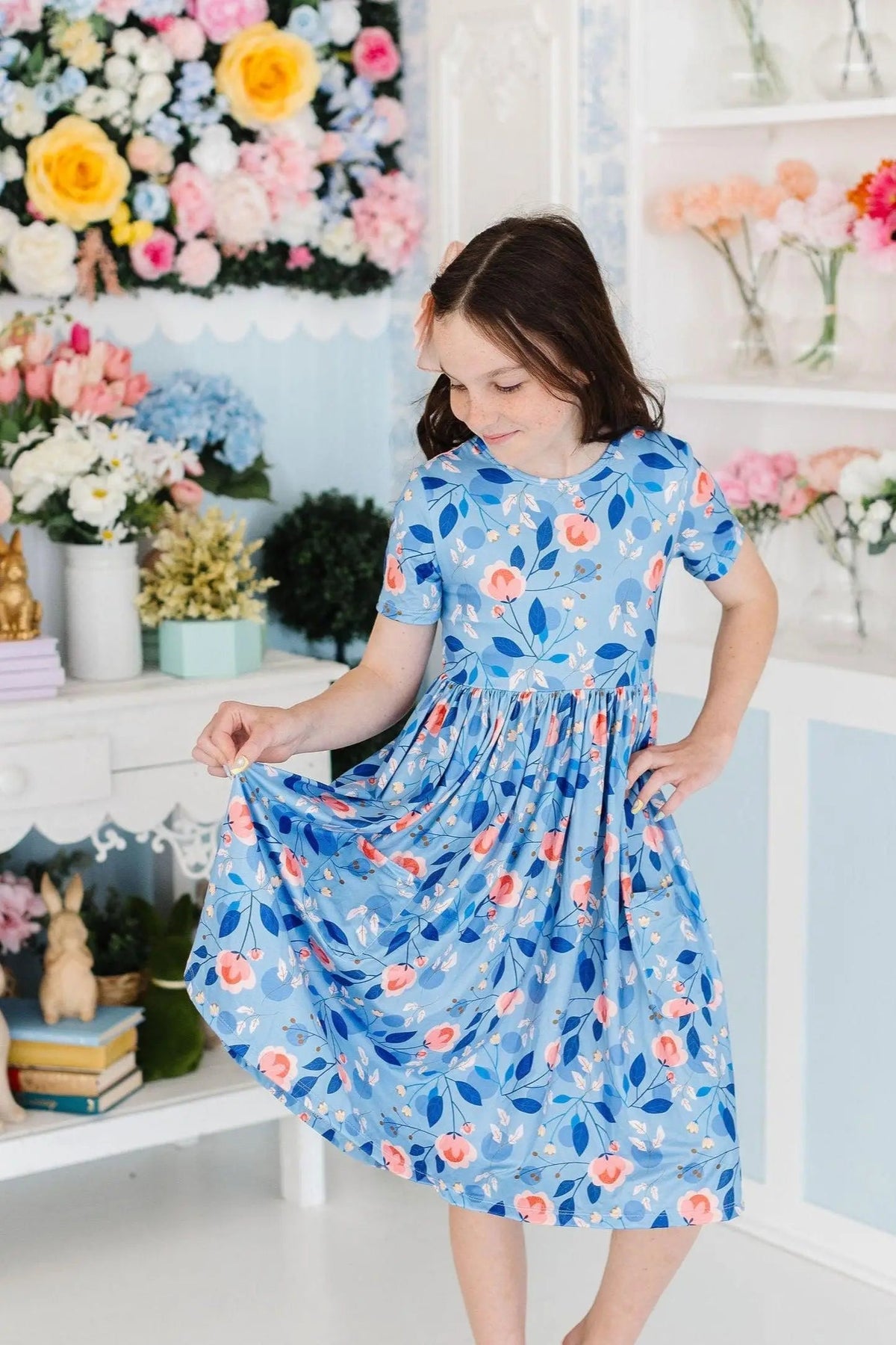 Mila & Rose ® Country Blooms S/S Pocket Twirl Dress - 