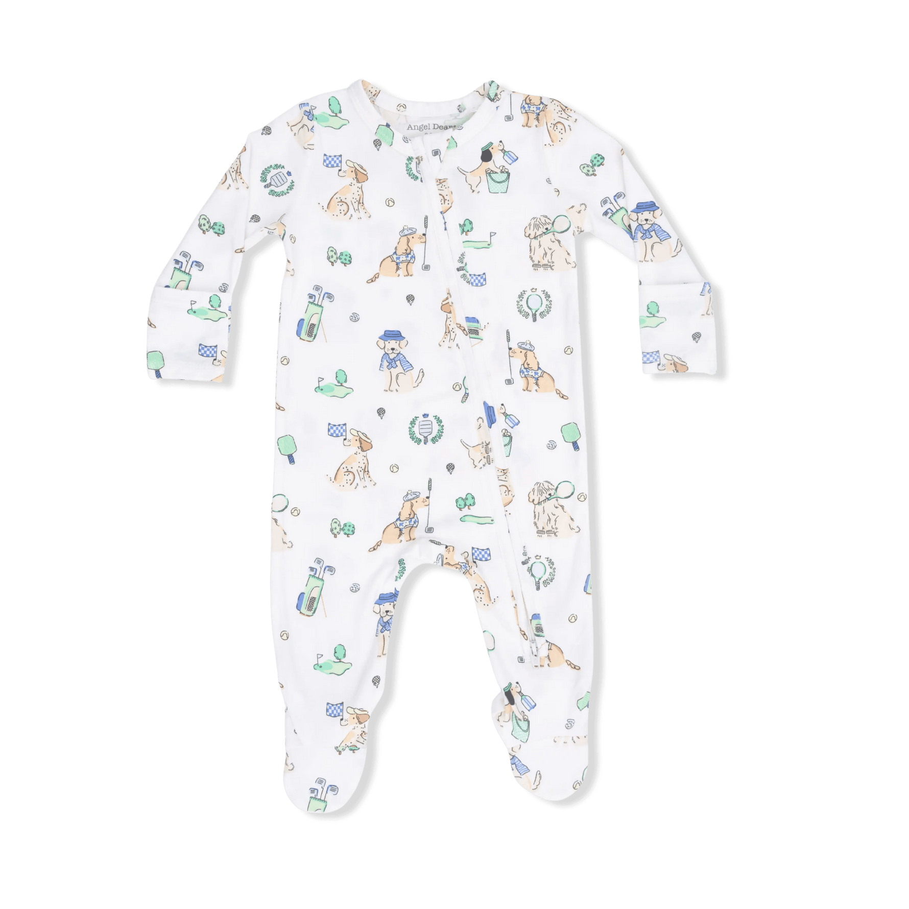Angel Dear Country Club Dogs Neutral - 2 Way Zipper Footie - 