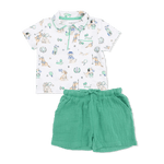 Angel Dear Country Club Dogs Neutral - Polo with Casual Short - 