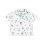 Angel Dear Country Club Dogs Neutral - Polo with Casual Short & Bucket Hat - 