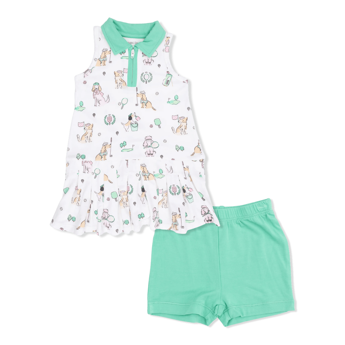 Angel Dear Country Club Dogs Pink - Polo Tennis Dress with Cartwheel Short - 