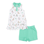 Angel Dear Country Club Dogs Pink - Polo Tennis Dress with Cartwheel Short - 