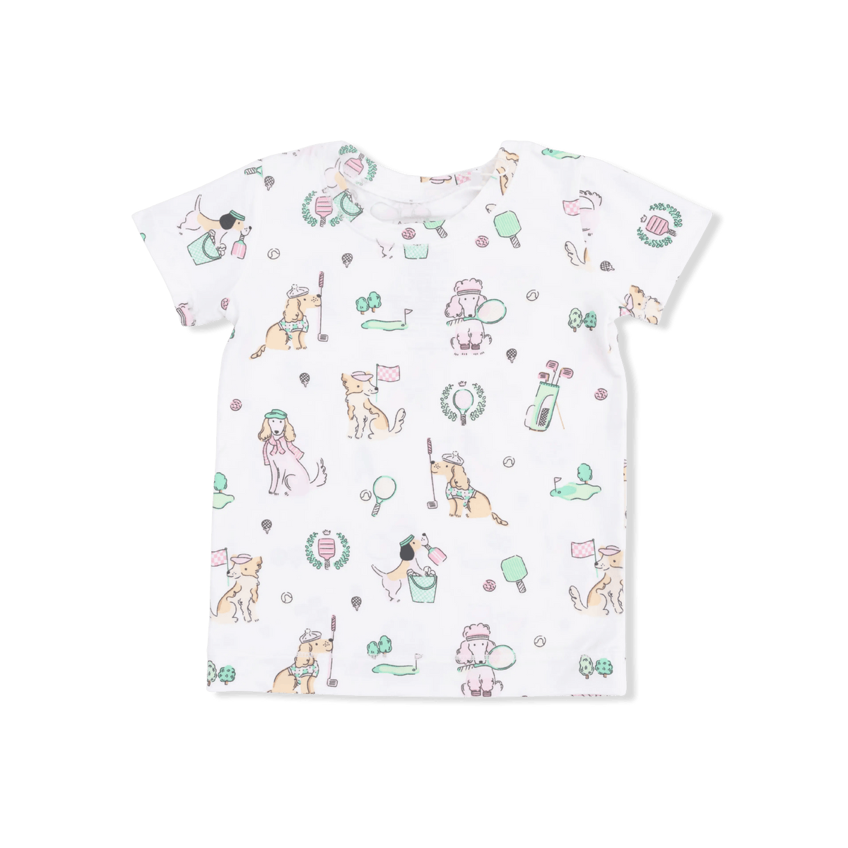 Angel Dear Country Club Dogs Pink - Short Sleeve Loungewear Set - 