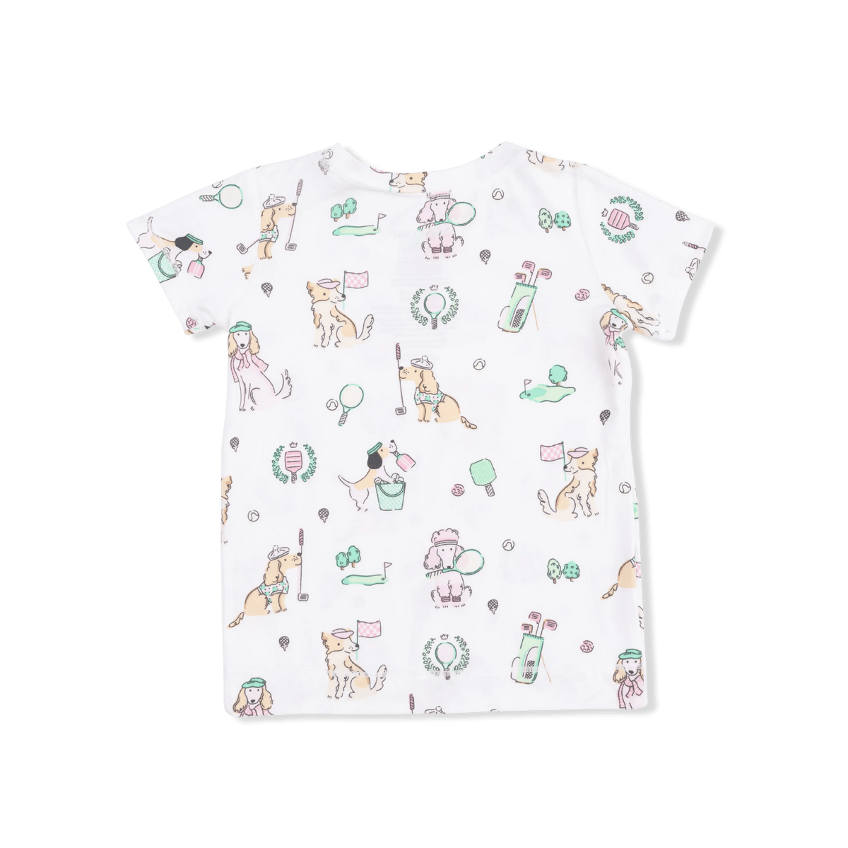 Angel Dear Country Club Dogs Pink - Short Sleeve Loungewear Set - 