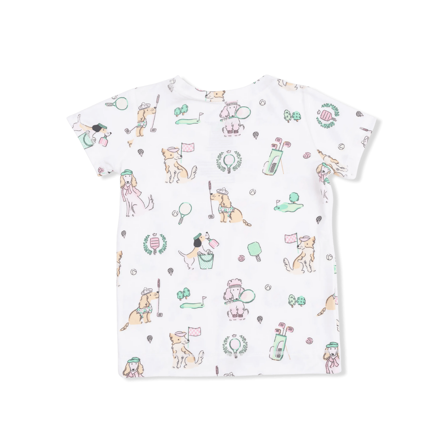 Angel Dear Country Club Dogs Pink - Short Sleeve Loungewear Set - 