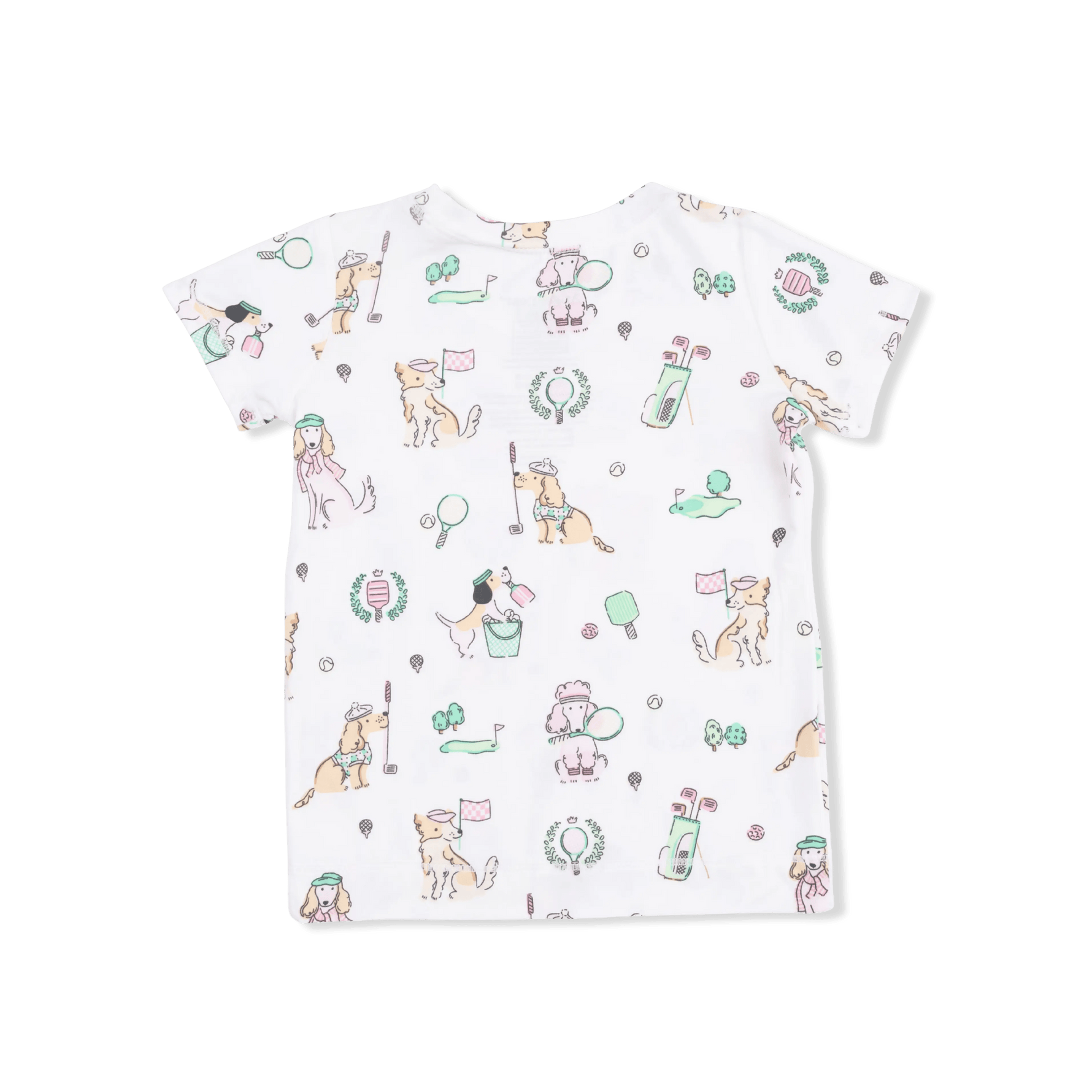 Angel Dear Country Club Dogs Pink - Short Sleeve Loungewear Set - 