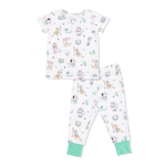 Angel Dear Country Club Dogs Pink - Short Sleeve Loungewear Set - 