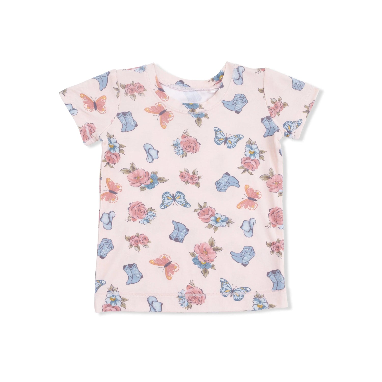 Angel Dear Country Girl Boots - Short Sleeve Loungewear Set - 