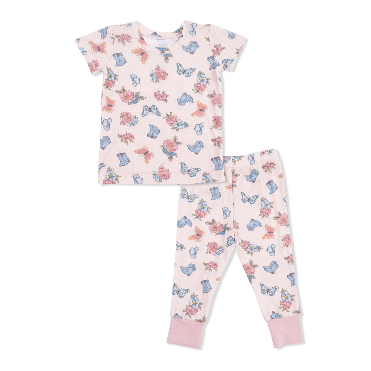 Angel Dear Country Girl Boots - Short Sleeve Loungewear Set - 
