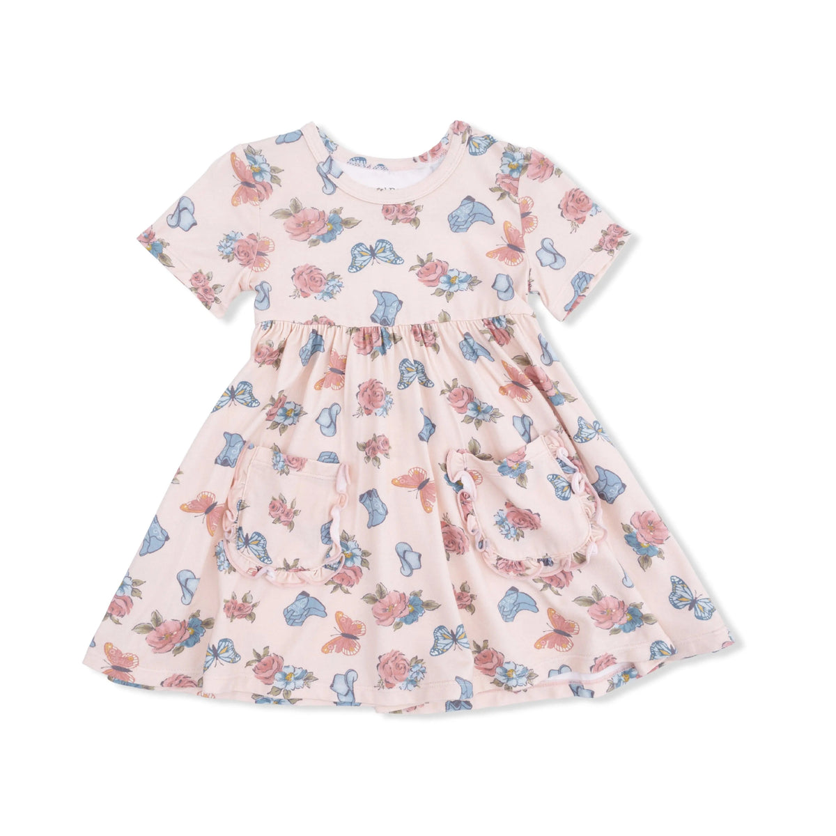 Angel Dear Country Girl Boots - Twirly Dress with Ruffle Pockets - 