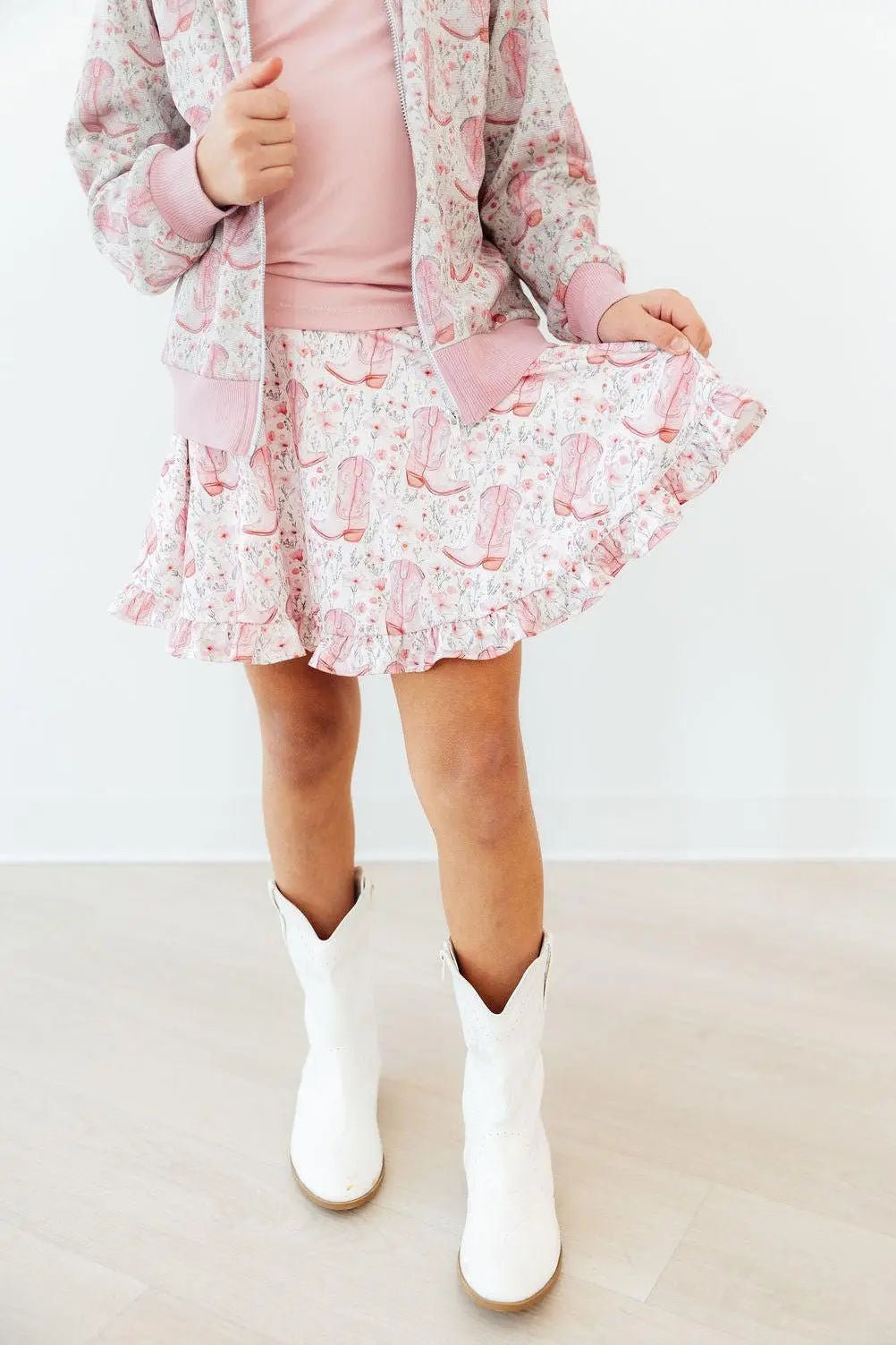 Country Girl Ruffle Twirl Skort - Sleeve, Pink, Fashion, Collar, Textile | Everetts Place
