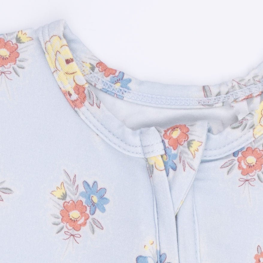 Angel Dear Country Stitch Floral - 2 Way Ruffle Back Zipper FootieEveretts Place