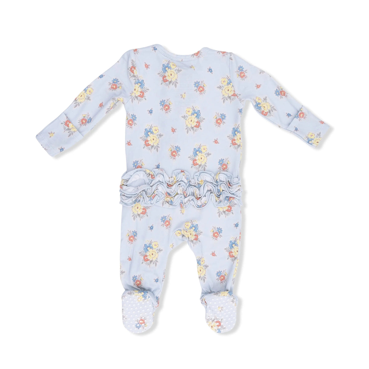 Angel Dear Country Stitch Floral - 2 Way Ruffle Back Zipper Footie - 