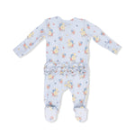 Angel Dear Country Stitch Floral - 2 Way Ruffle Back Zipper Footie - 