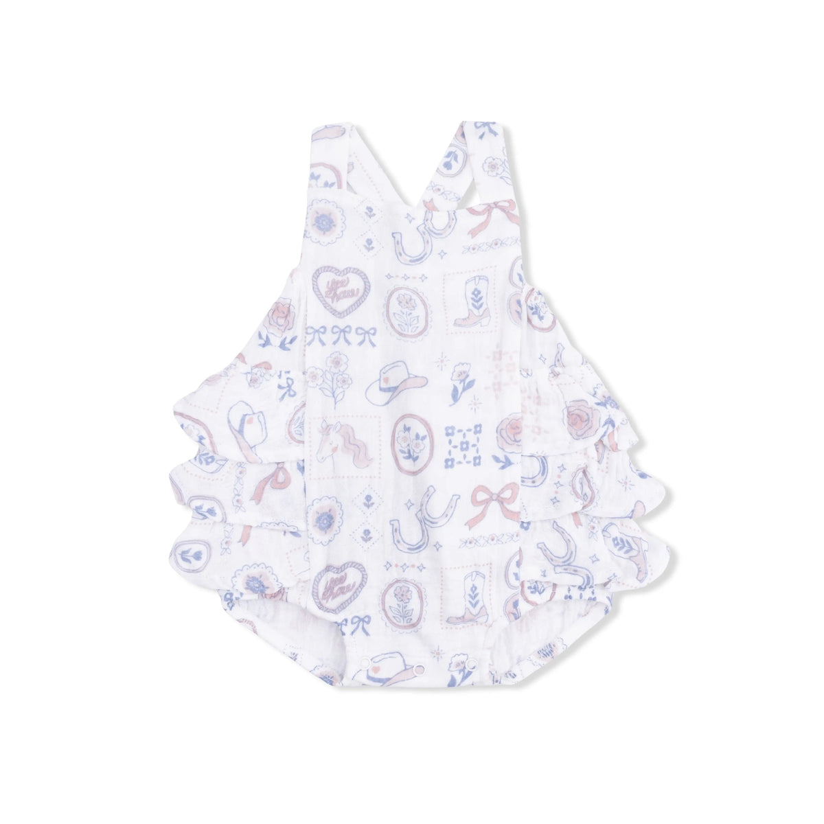 Angel Dear Country Western Heirlooms - Ruffle Sunsuit - 