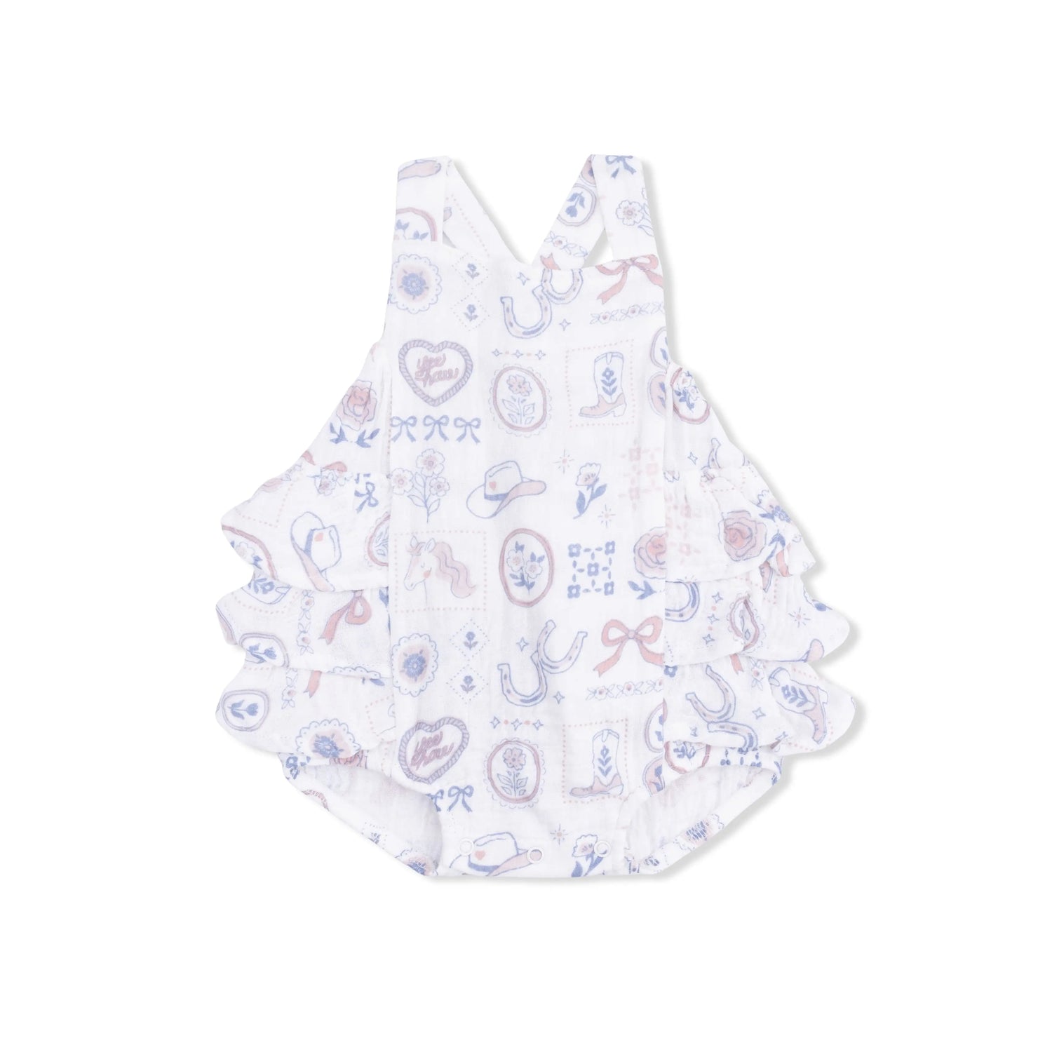 Angel Dear Country Western Heirlooms - Ruffle Sunsuit - 