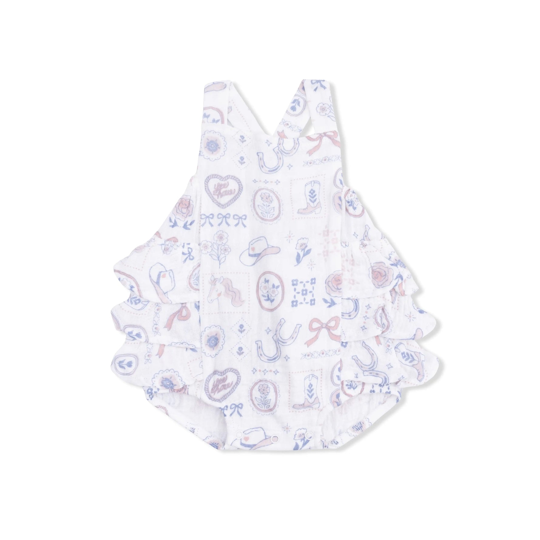 Angel Dear Country Western Heirlooms - Ruffle Sunsuit - 