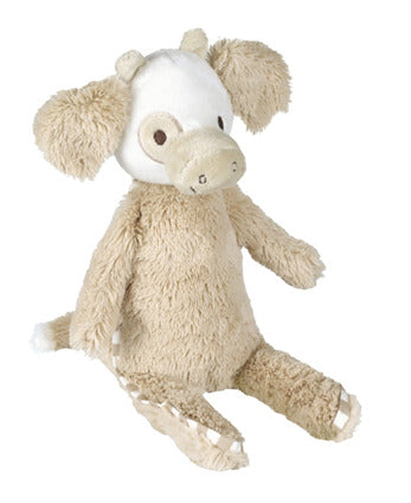 Plush cow toy with a soft patchwork look in the larger Cruise size, a farm-theme stuffed animal.