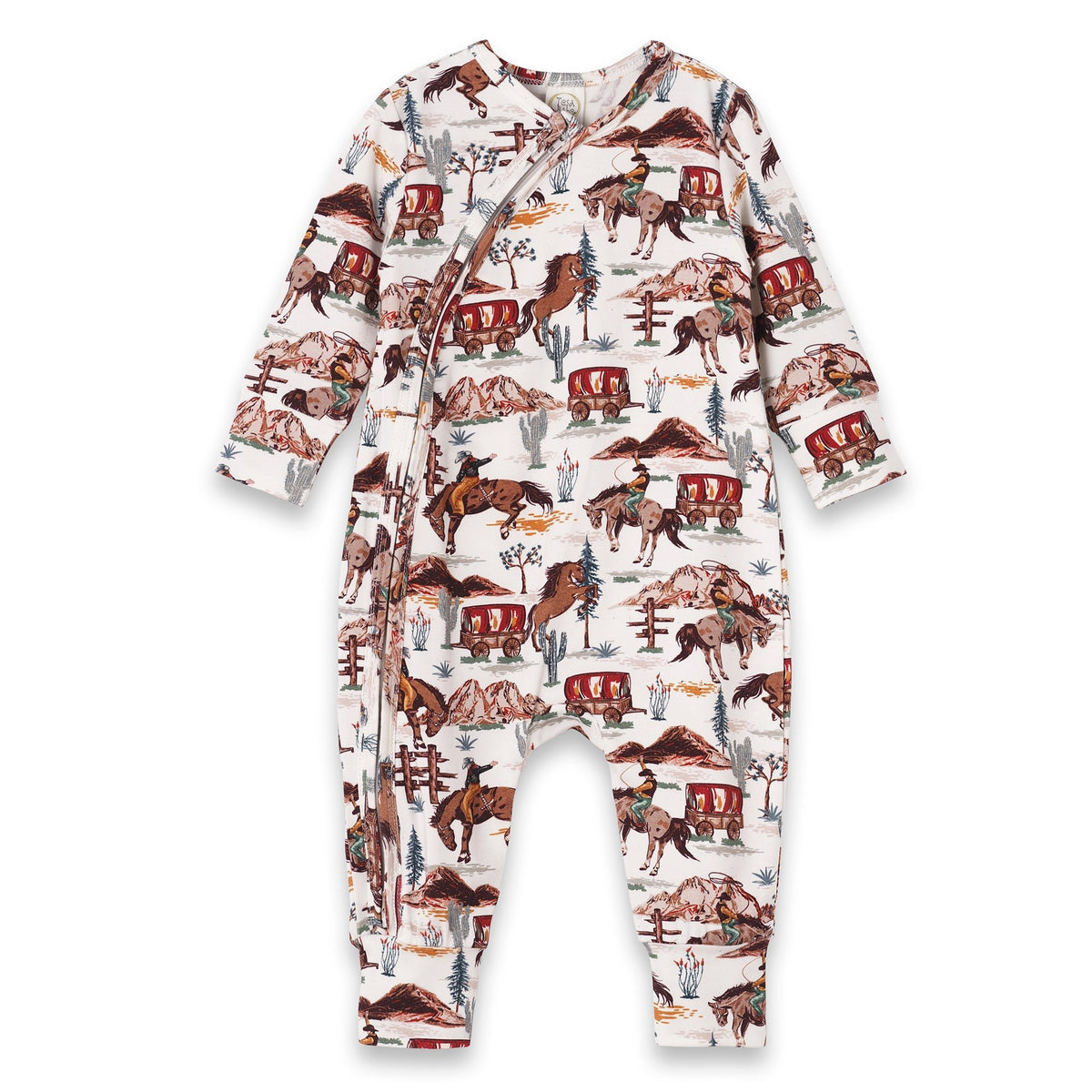 Tesa Babe Cowboy Baby Zipper Romper - Bamboo Western Spirit OutfitEveretts Place