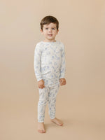 Little Joy Co. Cowboy Blues 2pc Ribbed Bamboo Pajamas For Kids Sleepwear - Everetts Place Boutique - 
