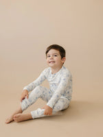 Little Joy Co. Cowboy Blues 2pc Ribbed Bamboo Pajamas For Kids Sleepwear - Everetts Place Boutique - 