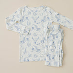 Little Joy Co. Cowboy Blues 2pc Ribbed Bamboo Pajamas For Kids Sleepwear - Everetts Place Boutique - 