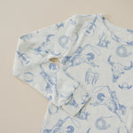 Little Joy Co. Cowboy Blues 2pc Ribbed Bamboo Pajamas - 