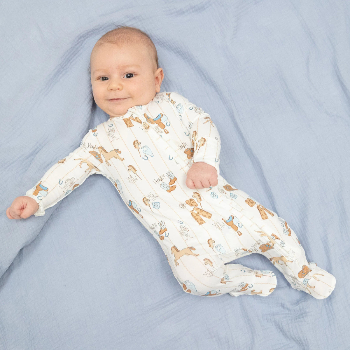Angel Dear Cowboy Nursery - 2 Way Zipper Footie - 