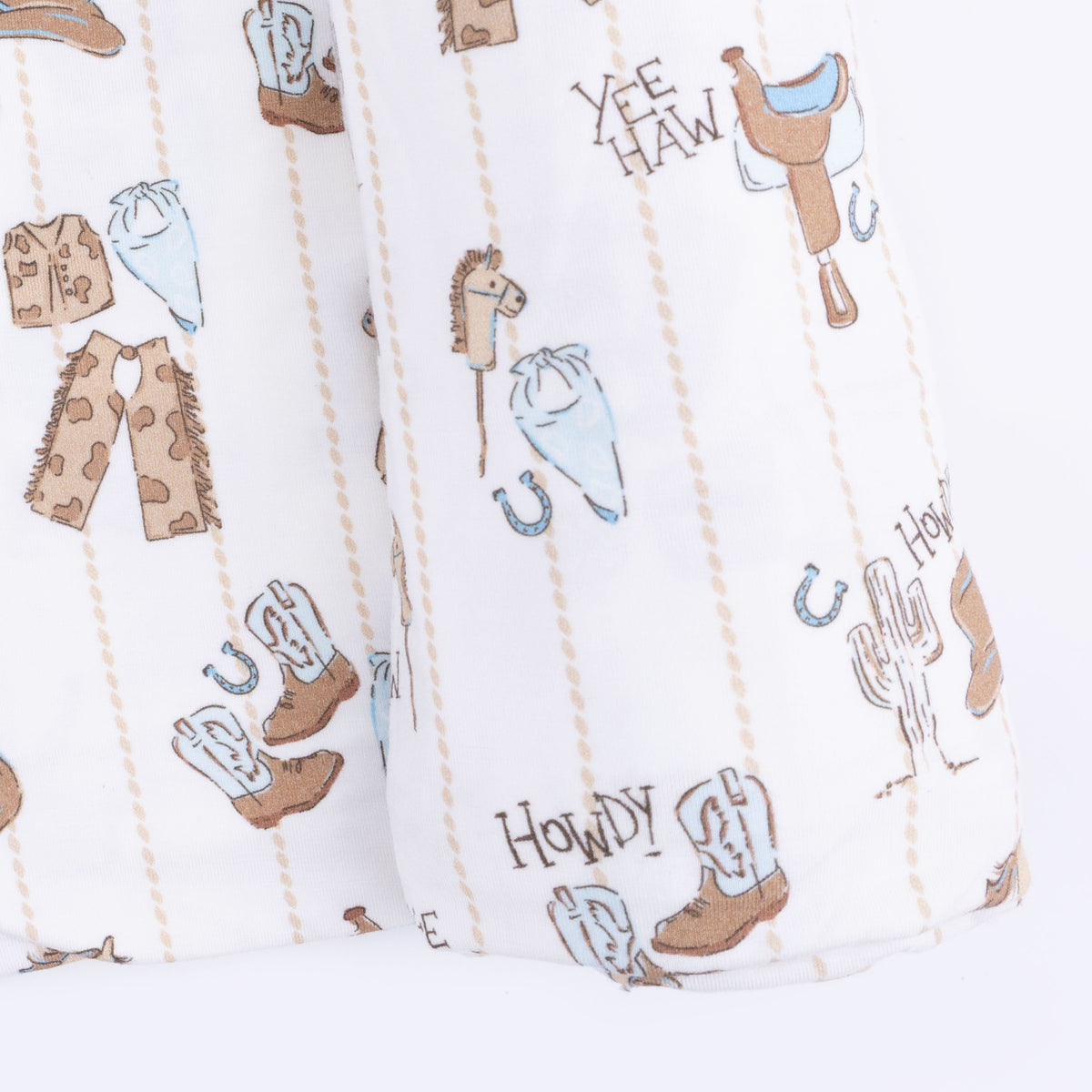 Angel Dear Cowboy Nursery - 2 Way Zipper Footie, Bandana Bib, & Swaddle Blanket SetEveretts Place