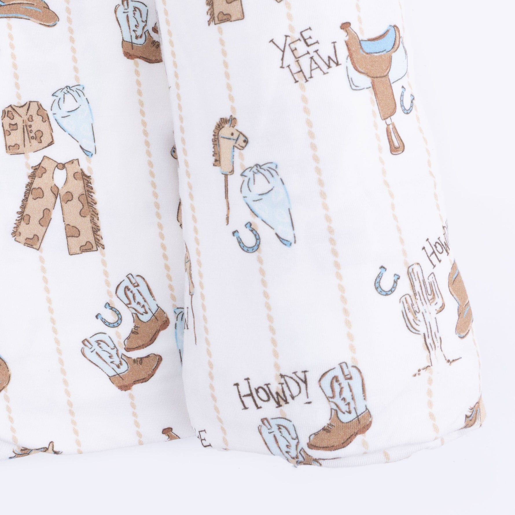 Angel Dear Cowboy Nursery - 2 Way Zipper Footie, Bandana Bib, & Swaddle Blanket SetEveretts Place