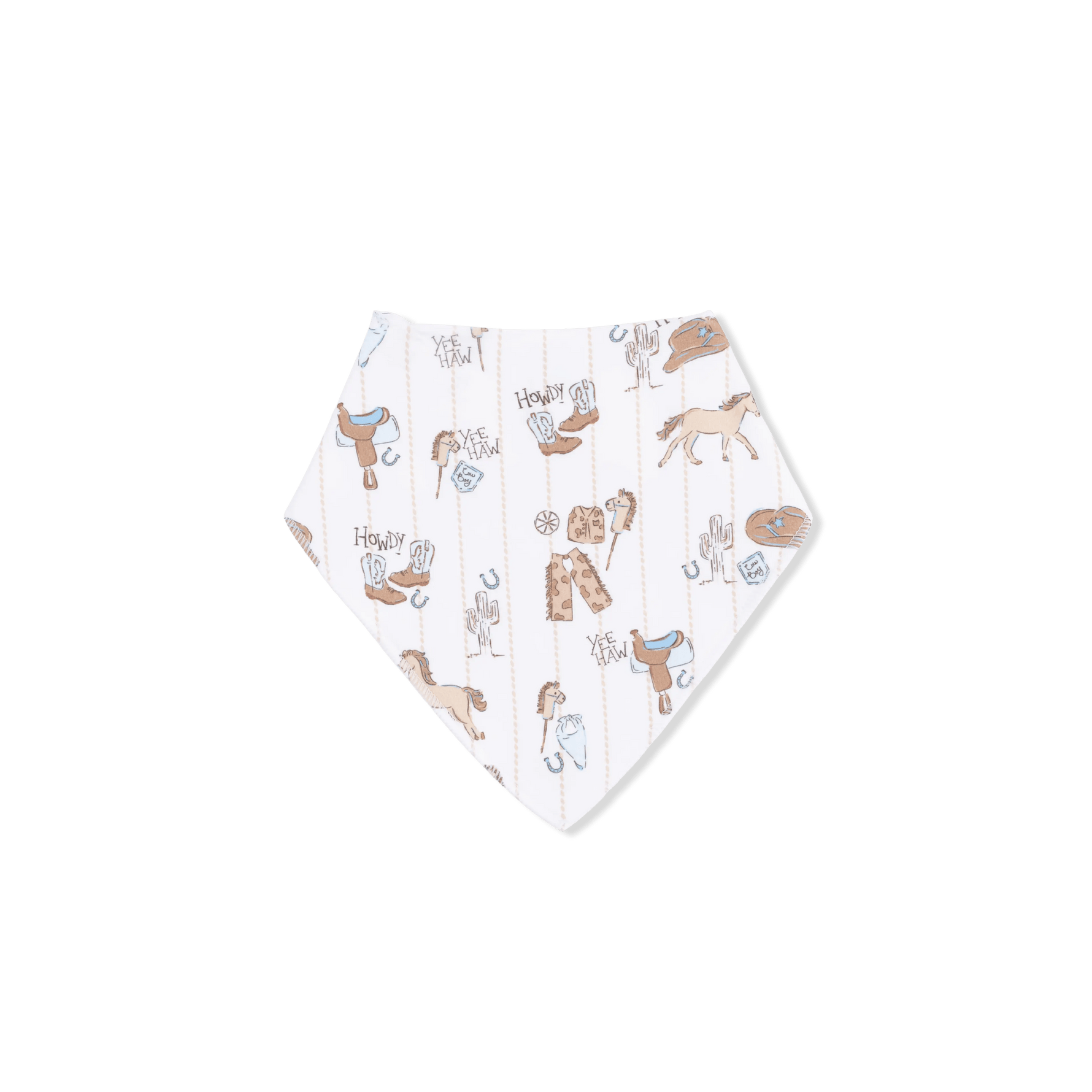 Angel Dear Cowboy Nursery - 2 Way Zipper Footie, Bandana Bib, & Swaddle Blanket Set - 