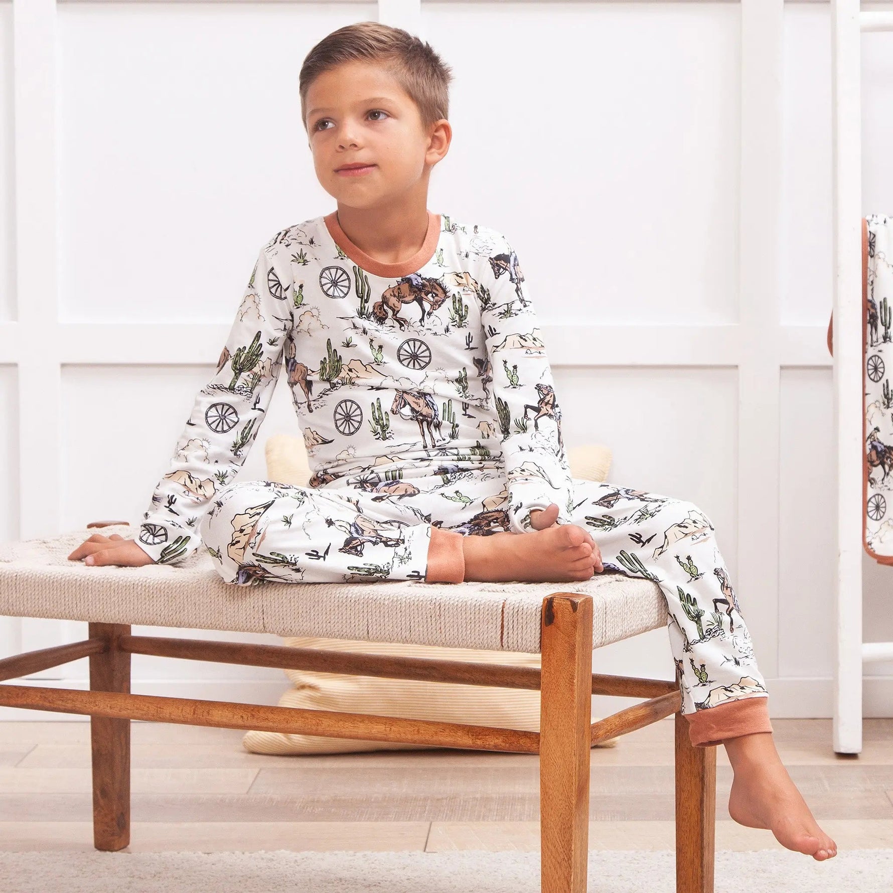Tesa Babe Cowboy On The Range Bamboo Pajama Set For Boys Comfort - 